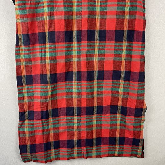 Vintage Lady Dorby Linen Dress Women 20WP Plaid Midi Shawl Collar Cottage NEW - Picture 10 of 14